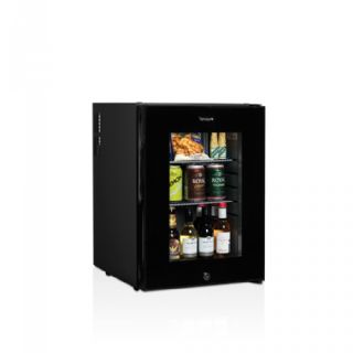 Tefcold - minibar køleskab med rammefri glasdør TM44G (sort)