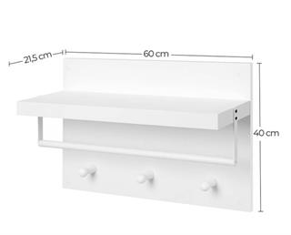 Illustration af hyldens dimensioner