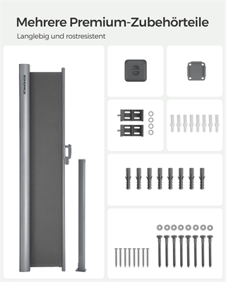 Læsejlets medfølgende tilbehør.