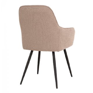 Spisebordsstol i bouclé, beige med sorte ben, HN1233 fra House Nordic