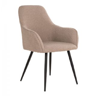 Spisebordsstol i bouclé, beige med sorte ben, HN1233 fra House Nordic