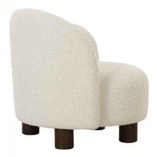 Loungestol, bouclé, venstrevendt, rund, hvid, HN1255 fra House Nordic