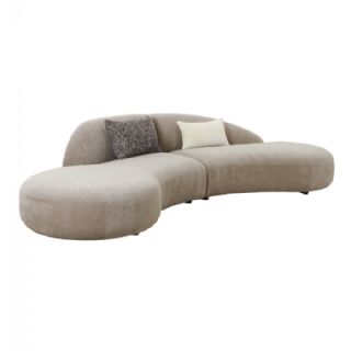 Sofa med 2 puder, chenille, natur, HN1256 fra House Nordic