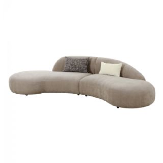 Sofa med 2 puder, chenille, natur, HN1256 fra House Nordic