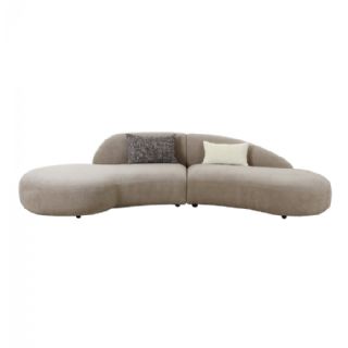 Sofa med 2 puder, chenille, natur, HN1256 fra House Nordic