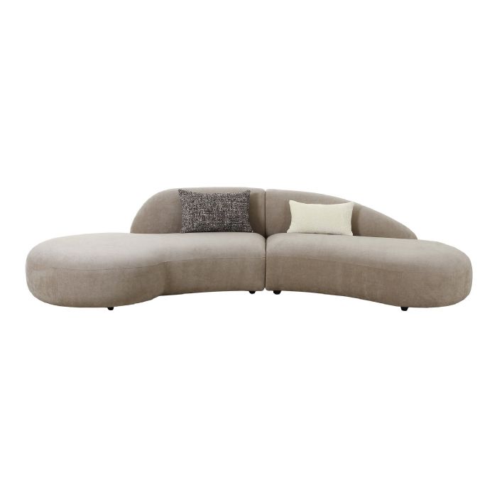 Sofa med 2 puder, chenille, natur, HN1256 fra House Nordic