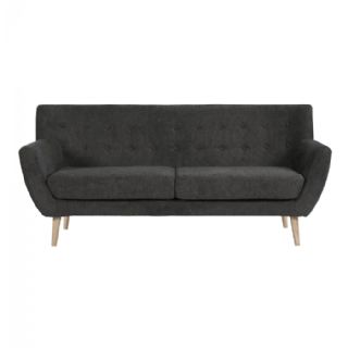 3 Personers Sofa, mørkegrå med natur træben, HN1045 fra House Nordic