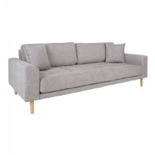 3 Personers Sofa,  lysegrå med to puder og natur træben, HN1040 fra House Nordic