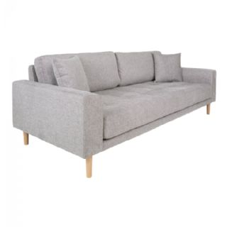 3 Personers Sofa,  lysegrå med to puder og natur træben, HN1040 fra House Nordic