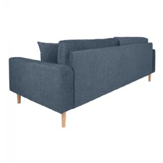 3 Personers Sofa, mørkeblå med to puder og natur træben, HN1035 fra House Nordic