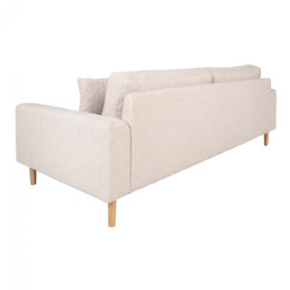 3 Personers Sofa, sand med to puder og natur træben, HN1050 fra House Nordic