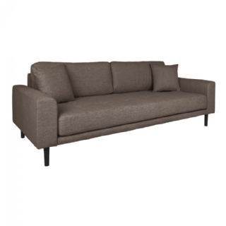 3 Personers Sofa, brun med to puder og sorte træben, HN1055 fra House Nordic