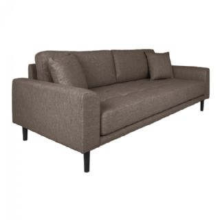 3 Personers Sofa, brun med to puder og sorte træben, HN1055 fra House Nordic