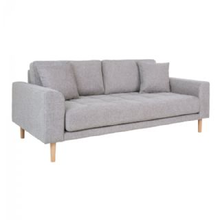 2,5  Personers Sofa, lysegrå med to puder og natur træben, HN1040 fra House Nordic