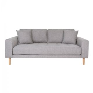 2,5  Personers Sofa, lysegrå med to puder og natur træben, HN1040 fra House Nordic