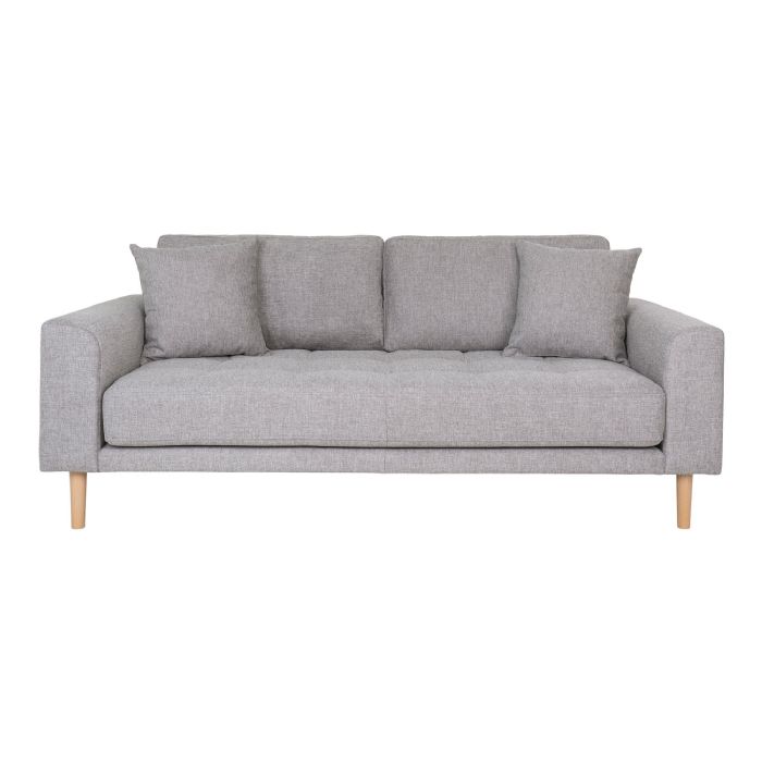 2,5  Personers Sofa, lysegrå med to puder og natur træben, HN1040 fra House Nordic