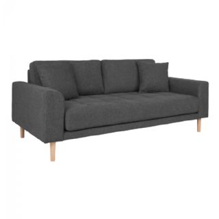 2,5 Personers Sofa, mørkegrå med to puder og natur træben, HN1045 fra House Nordic