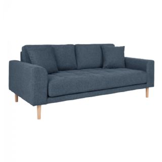 2,5 Personers Sofa, mørkeblå med to puder og natur træben, HN1035 fra House Nordic