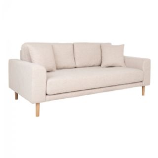 2,5 Personers Sofa, sand med to puder og natur træben, HN1050 fra House Nordic