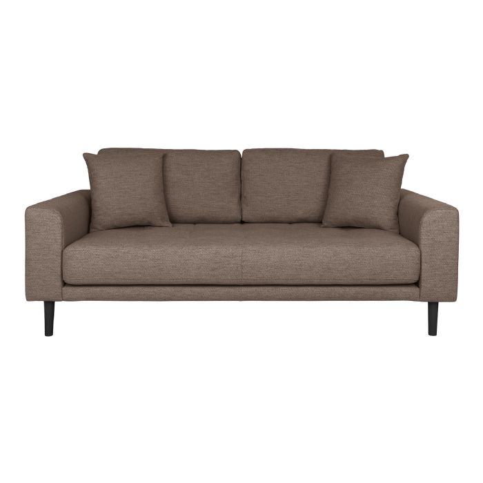 2,5 Personers Sofa, brun med to puder og sorte træben, HN1055 fra House Nordic