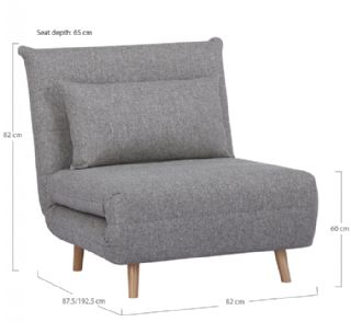 Sovesofa, grå, natur ben, HN1070 fra House Nordic