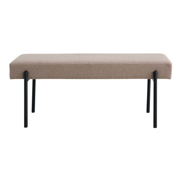 Bænk, stone med sorte ben, 100x36x42,5 cm, HN1231 fra House Nordic