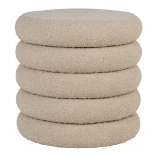 Puf med opbevaring, bouclé, beige, Ø44x44 cm fra House Nordic