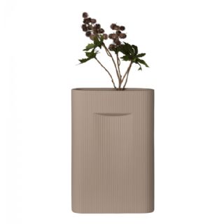 Vase, keramik, brun, 24x8,5x35,5 cm fra House Nordic