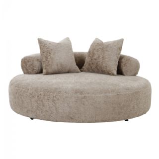 Daybed med 2 puder i chenille, rund, natur, HN1251 fra House Nordic