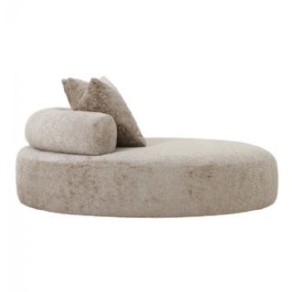 Daybed med 2 puder i chenille, rund, natur, HN1251 fra House Nordic