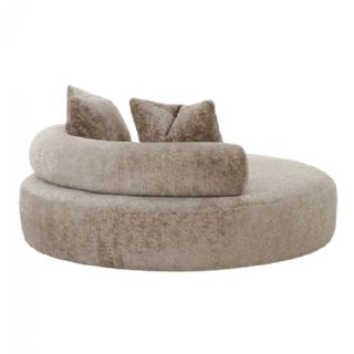 Daybed med 2 puder i chenille, rund, natur, HN1251 fra House Nordic