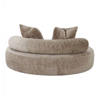 Daybed med 2 puder i chenille, rund, natur, HN1251 fra House Nordic