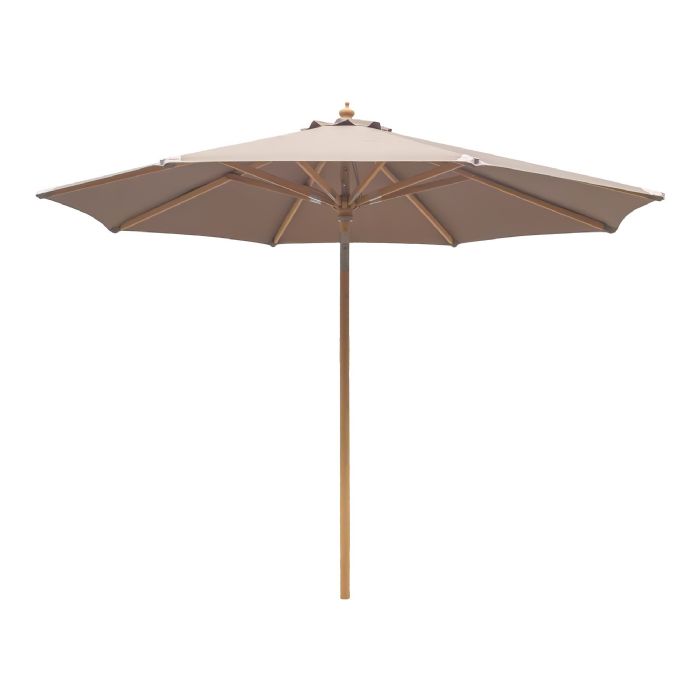 Parasol med tilt, træstok, sand, ø300 cm fra House Nordic