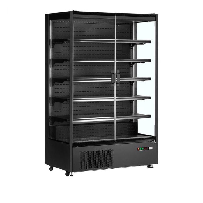 Tefcold - multideck kølereol med rammeløse glasdøre PC1250B (sort)